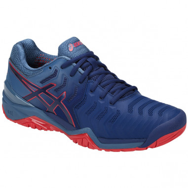 Chaussures ASICS Homme Gel-Resolution 7 Bleu / Rouge AH 2018