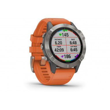 Montre GARMIN Fenix 6 Saphhire Titane Orange 2020