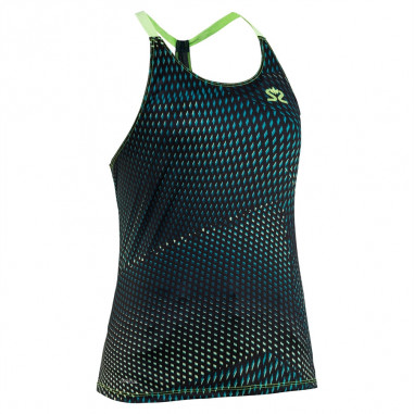 Débardeur Running SALMING Femme Breeze Noir / Vert Fluo PE 2019
