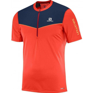 T-Shirt Running SALOMON Homme Fast Wings HZ SS tee Rouge AH 2018