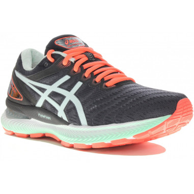 Chaussures Running ASICS Femme GEL-NIMBUS 22 Noir / Vert AH 2020