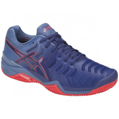 Chaussures ASICS Homme Gel-Resolution 7 Clay Bleu / Rouge / Bleu / AH 2018