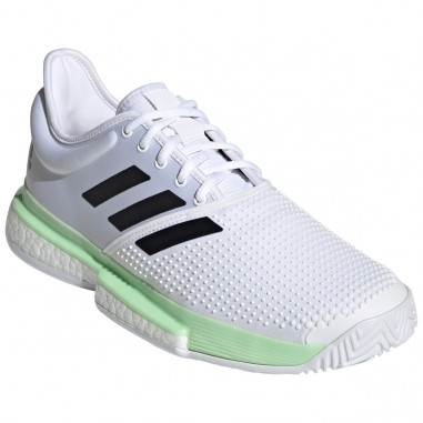 Chaussures ADIDAS Homme SoleCourt Boost M Blanc / Vert Anis AH 2019