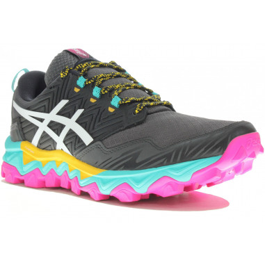 Chaussures Running ASICS Femme GEL-FUJITRABUCO 8 Noir / Vert / Rose  AH 2020