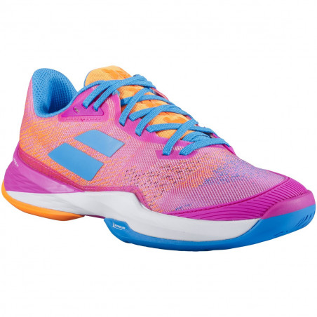 Chaussures BABOLAT Femme JET MACH 3 AC Rose / Orange / Bleu 2021