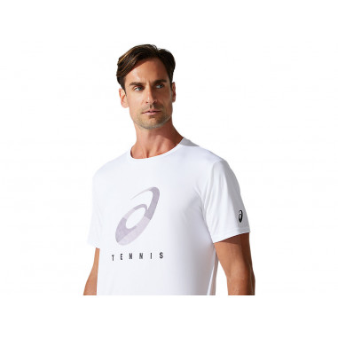 T-Shirt ASICS Homme COURT M SPIRAL TEE Blanc AH...