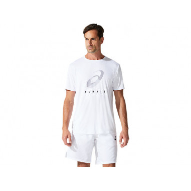 T-Shirt ASICS Homme COURT M SPIRAL TEE Blanc AH...