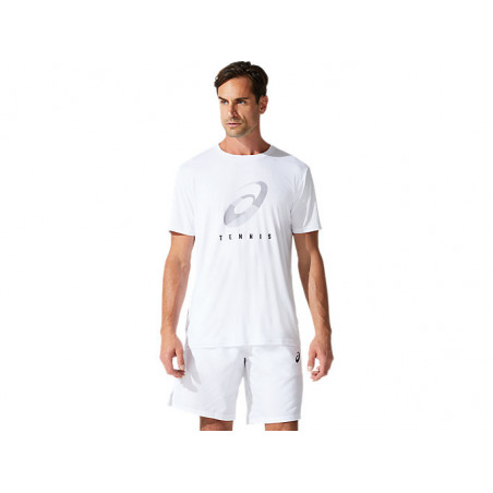 T-Shirt ASICS Homme COURT M SPIRAL TEE Blanc AH 2021