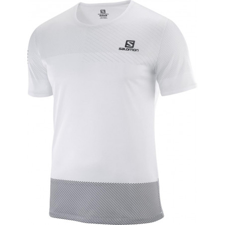 T-Shirt Running SALOMON Homme SENSE TEE Blanc / Noir AH 2021