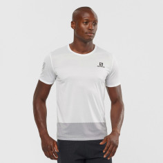 T-Shirt Running SALOMON Homme SENSE TEE Blanc / Noir AH 2021 2
