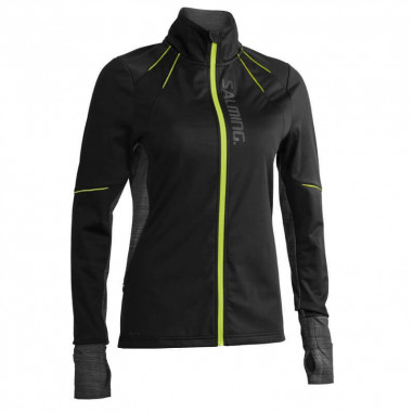 Veste Running SALMING Femme Thermal Wind Jacket Noir / Jaune AH 2019