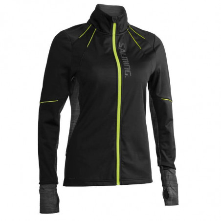 Veste Running SALMING Femme Thermal Wind Jacket Noir / Jaune AH 2019