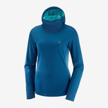 Veste Running SALOMON Femme Agile LS Hoodie W Bleu AH 2019