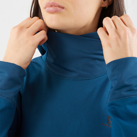 Veste Running SALOMON Femme Agile LS Hoodie W Bleu AH 2019