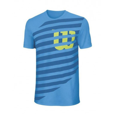 T-Shirt WILSON Garçon B Lined Tech Tee Bleu / Jaune PE 2017