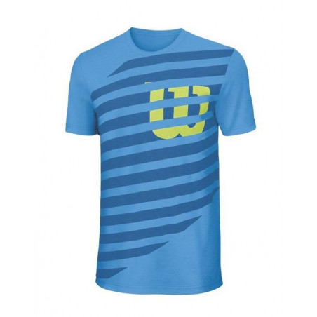 T-Shirt WILSON Garçon B Lined Tech Tee Bleu / Jaune PE 2017
