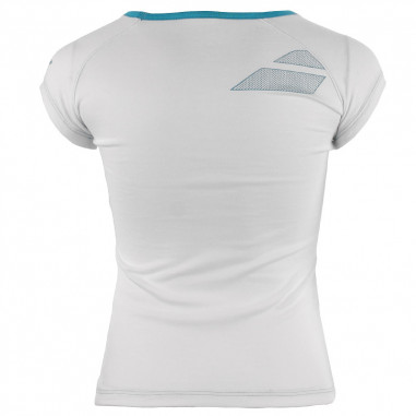 T-Shirt BABOLAT Fille T Core G Blanc / Turquoise