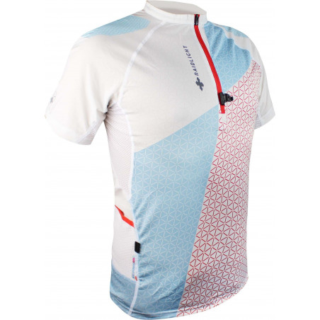 T-Shirt Running RAIDLIGHT Homme Performer SS Top Blanc / Bleu / Rouge PE 2019