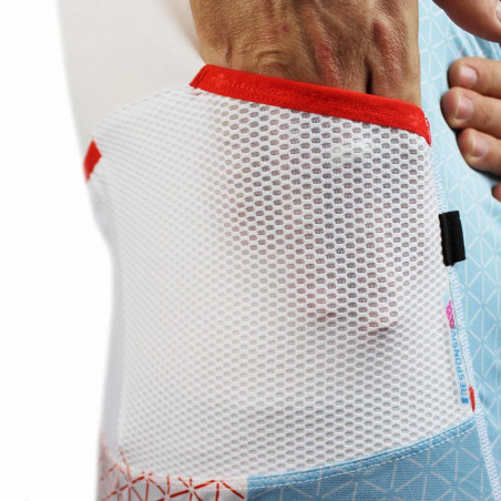 T-Shirt Running RAIDLIGHT Homme Performer SS Top Blanc / Bleu / Rouge PE 2019
