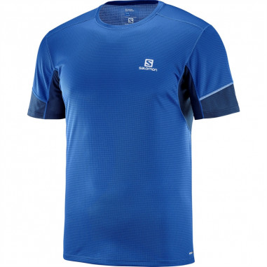 T-Shirt Running SALOMON Homme Agile SS Tee Bleu / Noir PE 2018