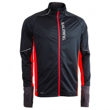 Veste Running SALMING Homme Thermal Wind Jacket Noir / Rouge AH 2019