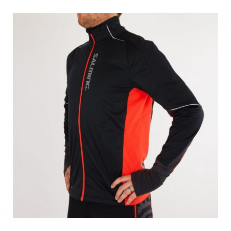 Veste Running SALMING Homme Thermal Wind Jacket Noir / Rouge AH 2019