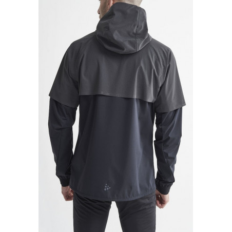 Veste à capuche Running CRAFT Homme Zippée Lumen Hydro Jacket Noir AH 2019