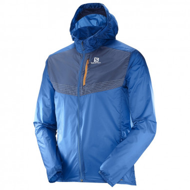 Veste Running SALOMON Homme Fast Wing Aero M Myconos Bleu AH 2017