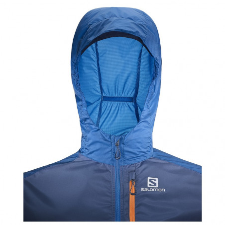 Veste Running SALOMON Homme Fast Wing Aero M Myconos Bleu AH 2017