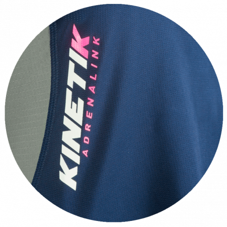 T-Shirt Running KINETIK Femme Fusion SS Zip WSC Bleu / Blanc / Rose PE 2019