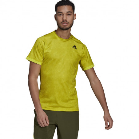 T-Shirt ADIDAS Homme PRIMEBLUE FREELIFT Jaune / Bleu PE 2021