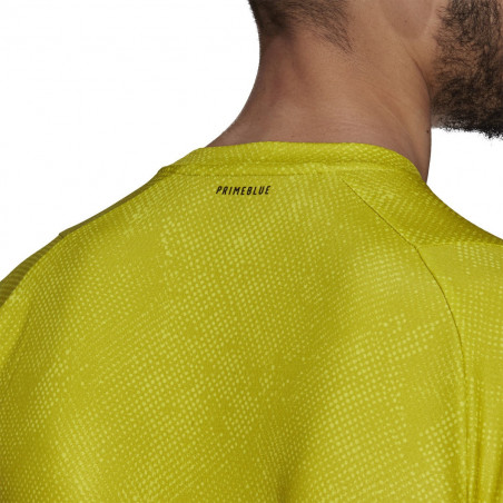 T-Shirt ADIDAS Homme PRIMEBLUE FREELIFT Jaune / Bleu PE 2021