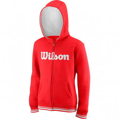 Veste à capuche WILSON Junior Zippée Y Team Script Hoody Rouge 2019