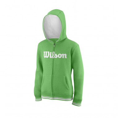 Veste à capuche WILSON Junior Zippée Y Team Script Hoody Vert 2018