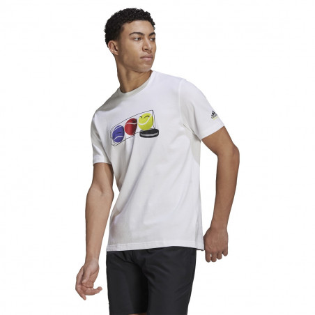 T-Shirt ADIDAS Homme M SS Q1 Blanc PE 2021