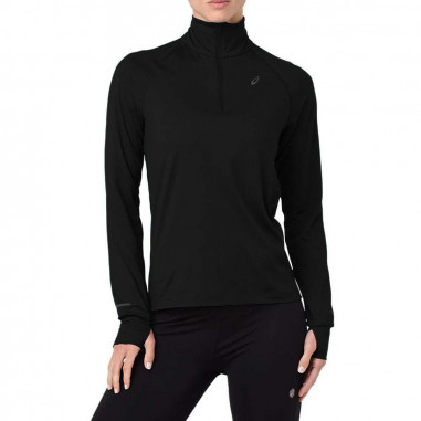 T-Shirt Running ASICS Femme Thermopolis 1/2 zip Noir 2021