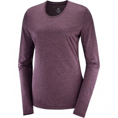 T-Shirt Running Manches Longues SALOMON Femme AGILE LS Tee Prune AH 2020