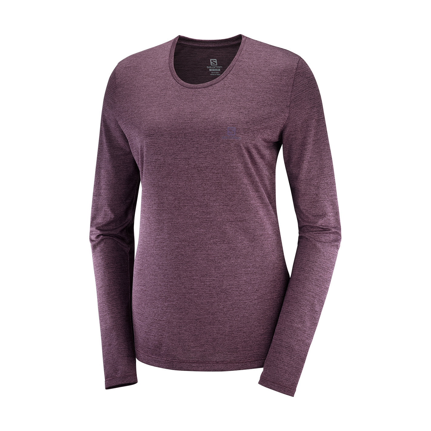 T-shirt manches longues prune femme