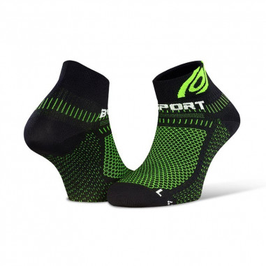 Chaussettes Running BV SPORT Ligth 3D Courte Noir / Vert PE 2020