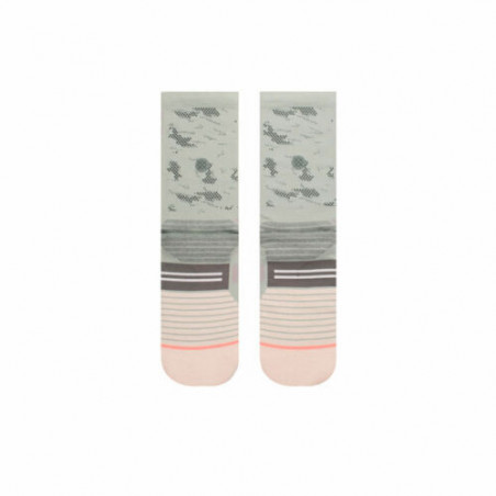 Chaussettes STANCE Femme Run History Crew W Gris / Rose PE 2019