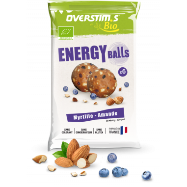 Energy Balls BIO OVERSTIM Sachet de 6 boules Myrtille - Amande 48g