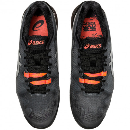 Chaussures ASICS Homme Gel-Resolution 8 L.E. Noir / Rouge Sunrise AH 2020