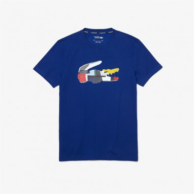 Tee shirt lacoste homme bleu on sale