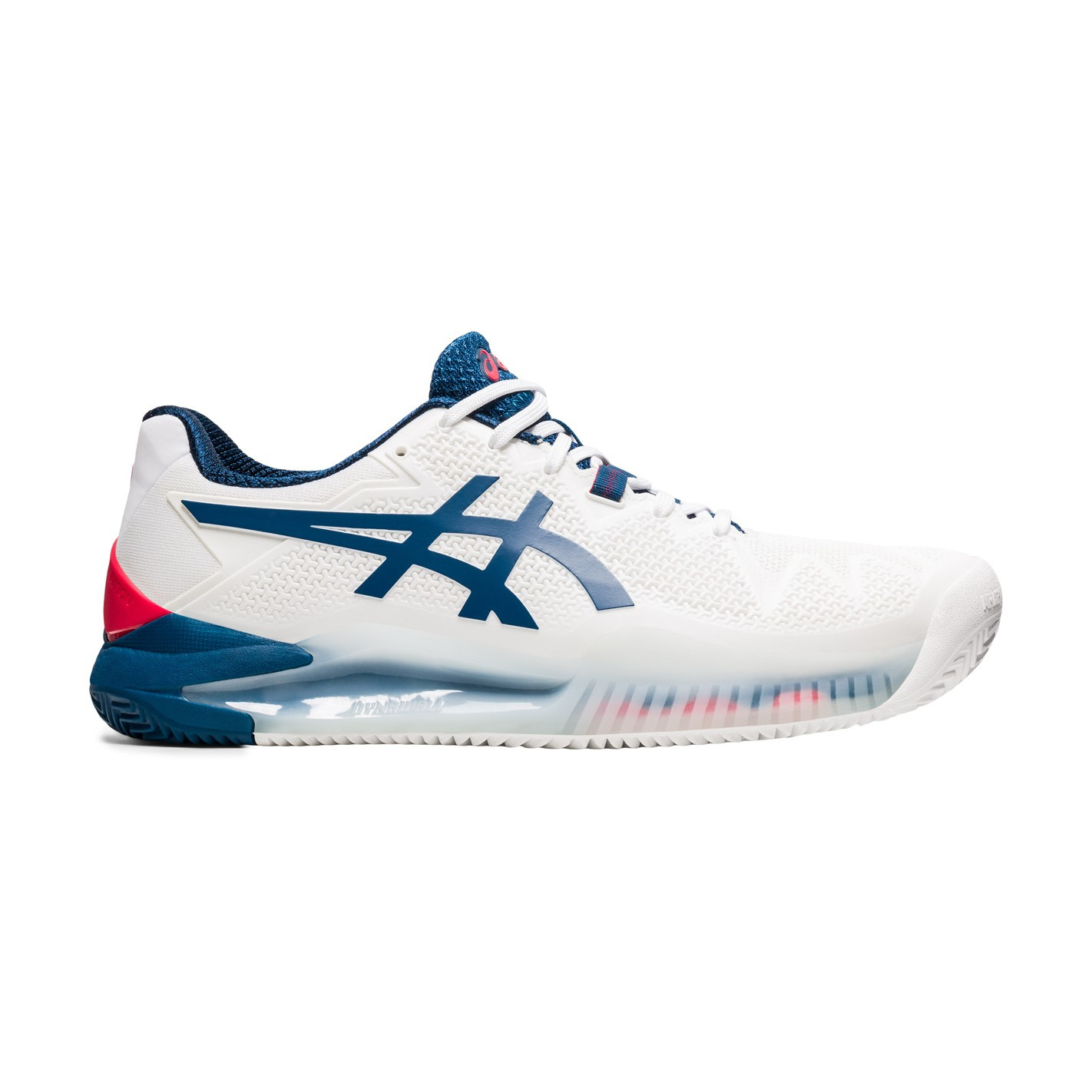 Chaussures ASICS Homme GEL RESOLUTION 8 Clay Blanc Bleu PE 2021