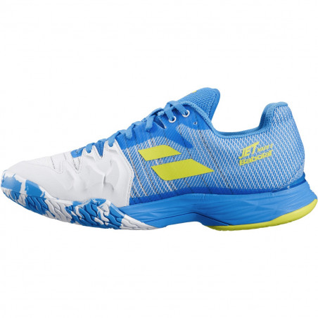 Chaussures BABOLAT Homme Jet Mach II Toutes Surfaces Bleu / Blanc / Jaune 2020