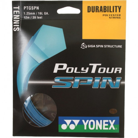 Cordage YONEX Polytour Spin Bleu 1.25mm (12 m)