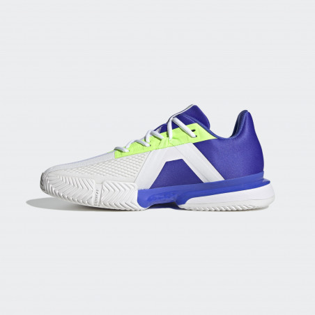 Chaussures ADIDAS Homme SoleMatch BOUNCE Blanc / Bleu / Vert fluo AH 2021