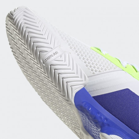 Chaussures ADIDAS Homme SoleMatch BOUNCE Blanc / Bleu / Vert fluo AH 2021
