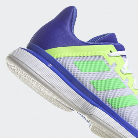 Chaussures ADIDAS Homme SoleMatch BOUNCE Blanc / Bleu / Vert fluo AH 2021