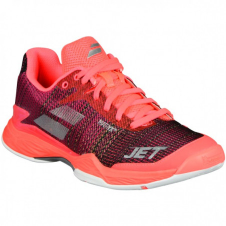 Chaussures BABOLAT Femme Jet Mach II Toutes Surfaces Corail / Gris PE 2018